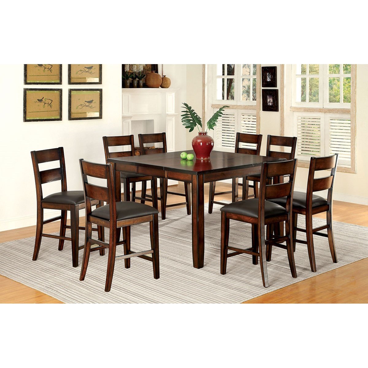 Furniture of America Dickinson CM3187PT9PC Counter Height Dining Set